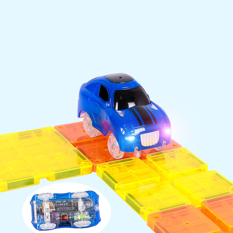 Piece Kids Magnetic Tile Car Race Track STEM