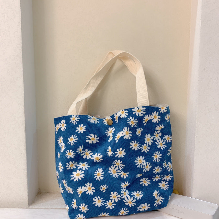 Corduroy Tote Lunch Handle Mummy Bag