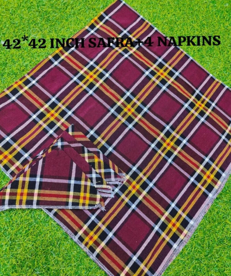 Cotton Safra with 4 Napkin