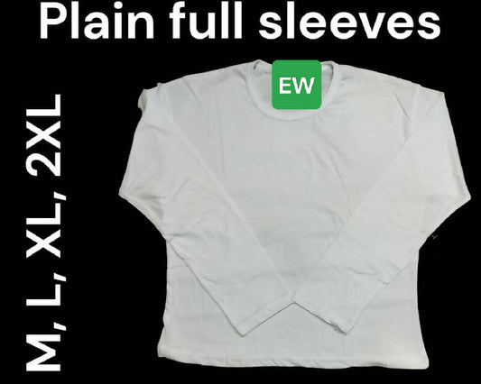 Plain Sleeves White T Shirt