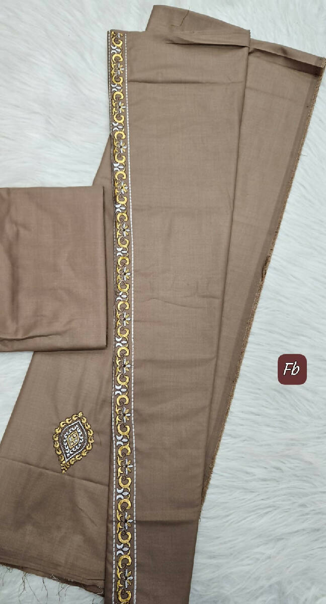 Kasabi Work Kurta Saya Set Chocolate