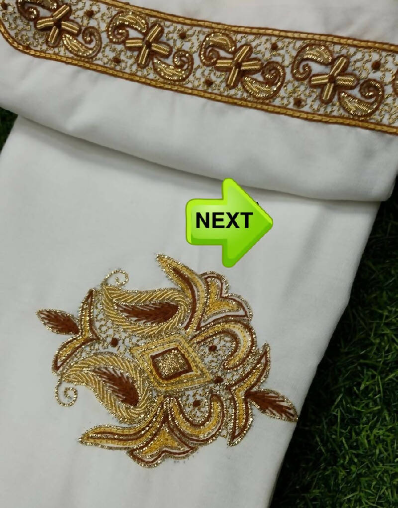 Heavy Zardosi Hand Work Kurta Saya