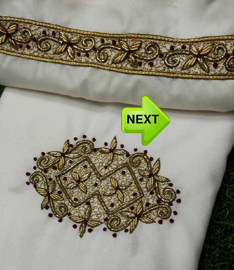 Heavy Zardosi Hand Work Kurta Saya