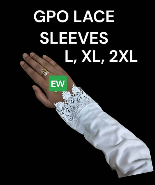 GPO Lace Sleeves T Shirt White