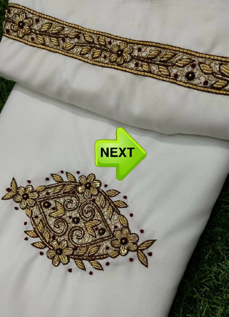 Heavy Zardosi Hand Work Kurta Saya