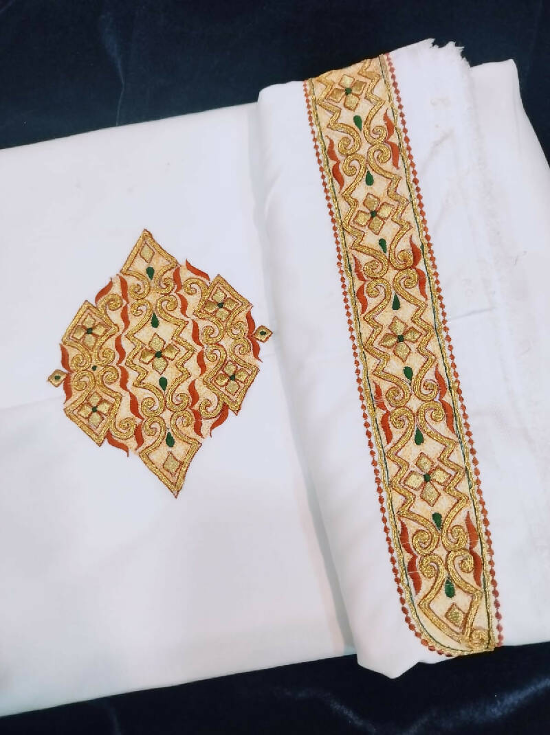 Heavy Golden Kasab Kurta Saya Set