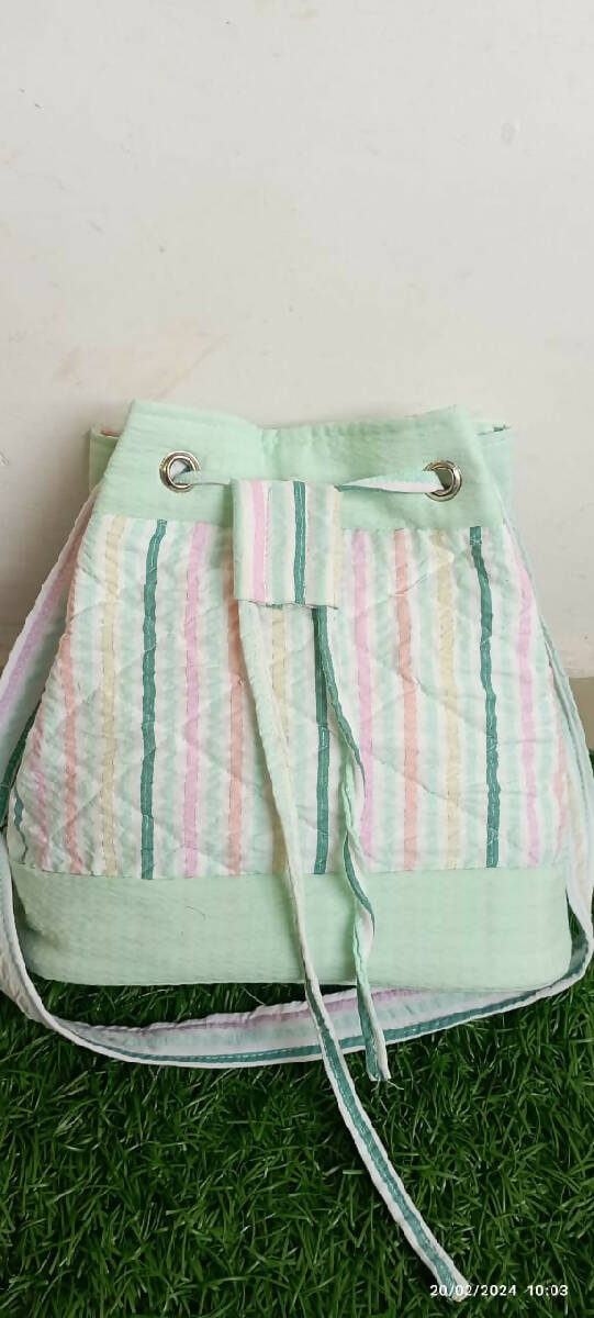 Quilted bucket bag