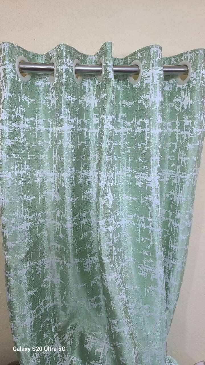 Jaquard Readymade Curtain Green