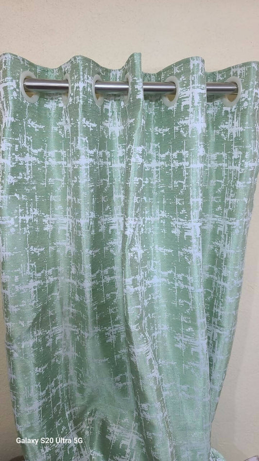 Jaquard Readymade Curtain Green