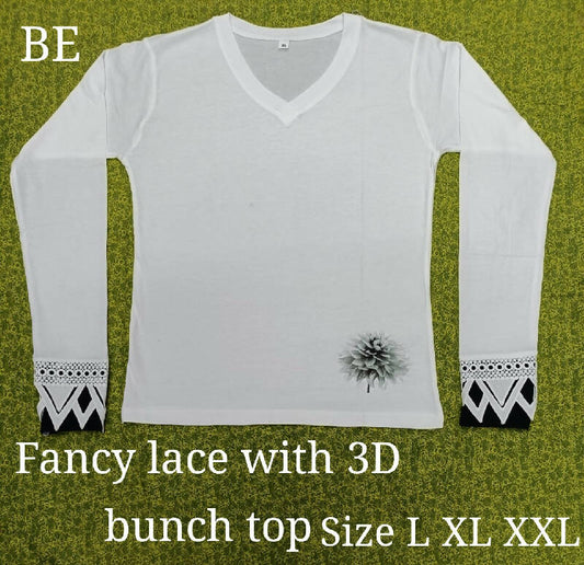 Fancy lace with 3D Bunch Top
