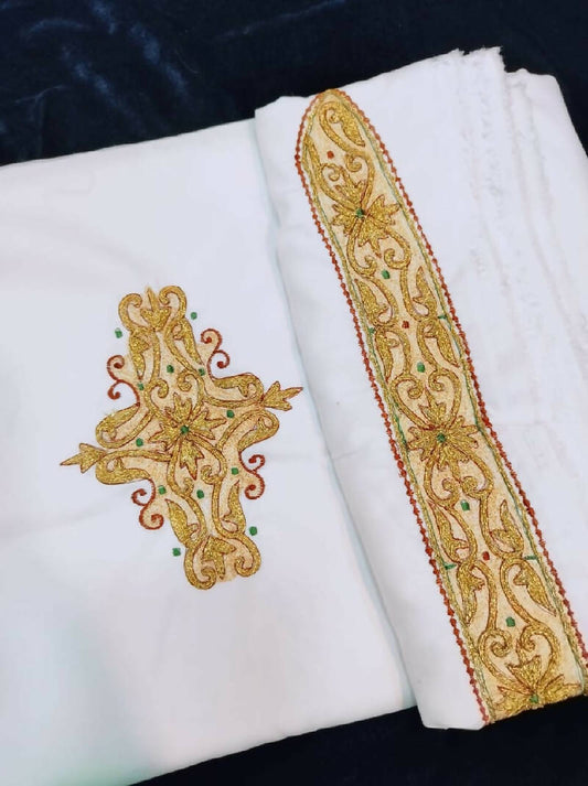 Heavy Golden Kasab Kurta Saya Set