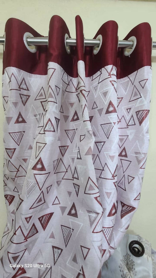 Jaquard Readymade Curtain Maroon