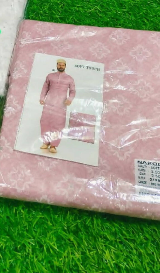 Printed Kurta Izar Set Material Pink