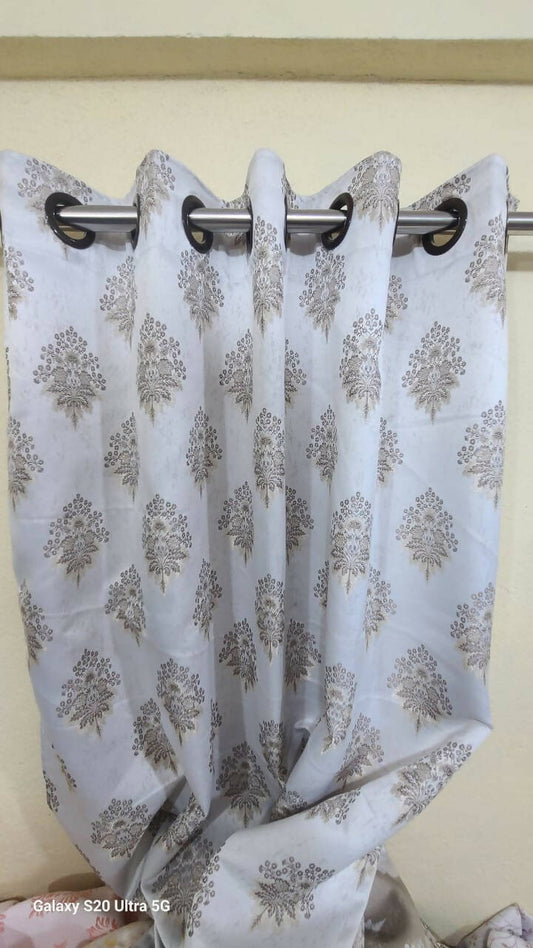 Jaquard Readymade Curtain light Brown