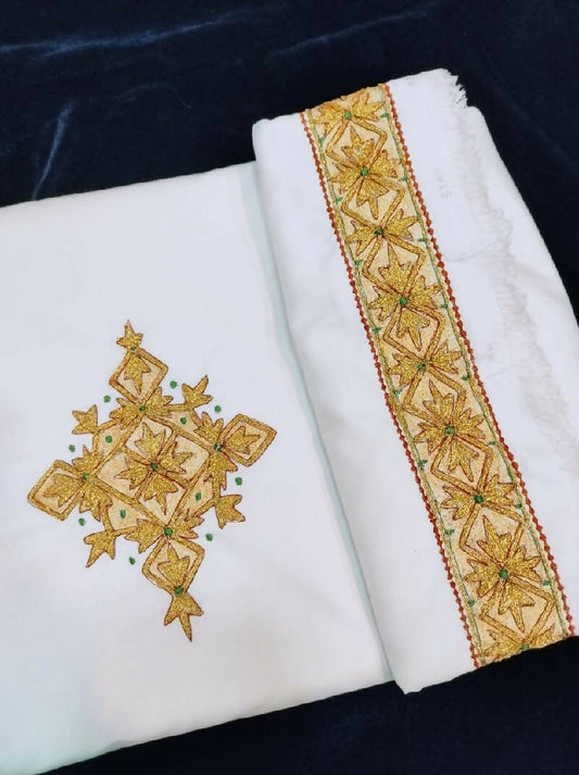 Heavy Golden Kasab Kurta Saya Set