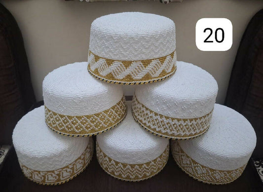 Gents white topi Size 20