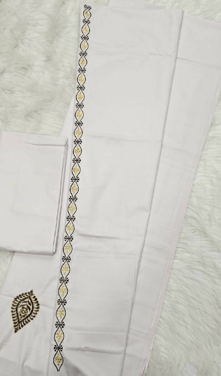 Kasabi Work Kurta Saya Set White