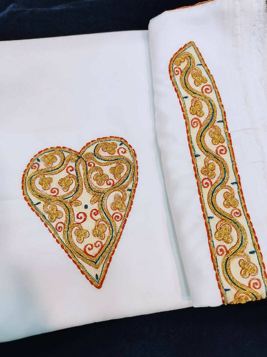 Heavy Golden Kasab Kurta Saya Set