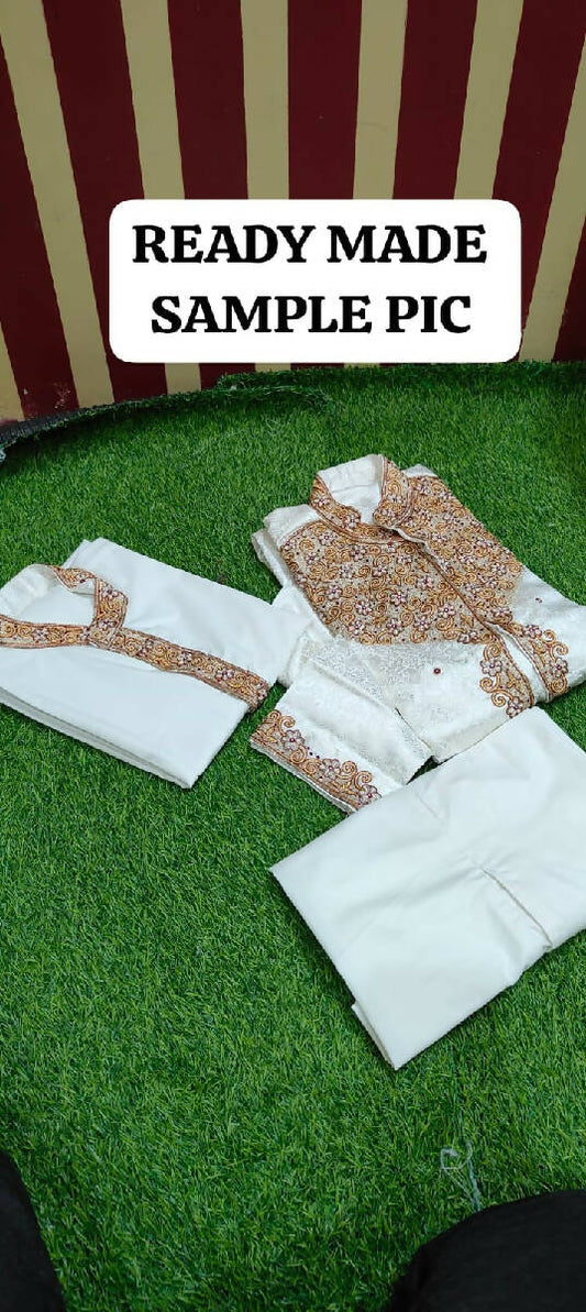 Designer Dulha Kurta Izar Saya Style 02