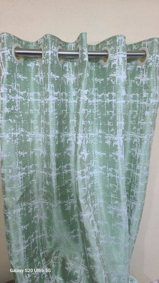 Jaquard Readymade Curtain Green