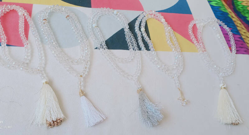 white crystal tasbi